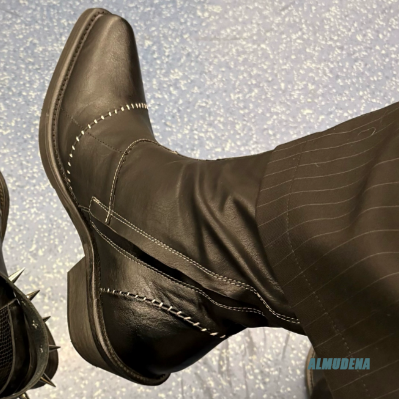 Street Style Black Leather Ank – Streetwear Zipper recenzja i cena