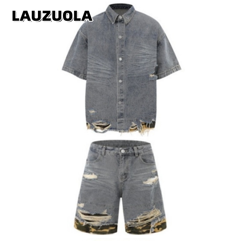 Men's Distressed Ripped Denim  – Streetwear Zipper recenzja i cena