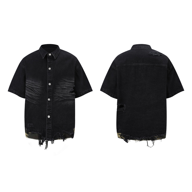 Men's Distressed Ripped Denim  – Streetwear Zipper recenzja i cena