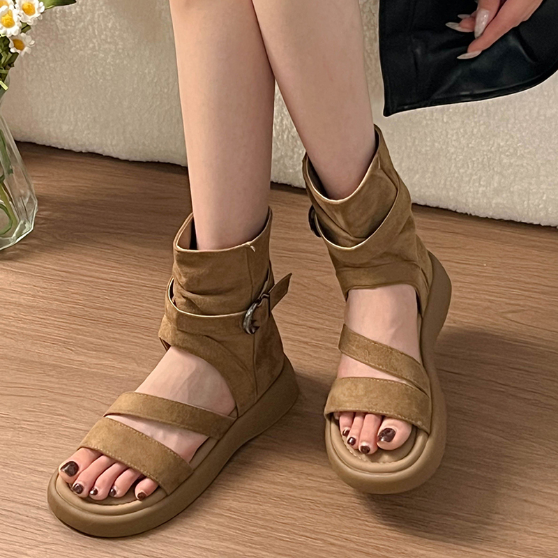 Women Open Toe Buckle Ankle Bo – Streetwear Zipper recenzja i cena