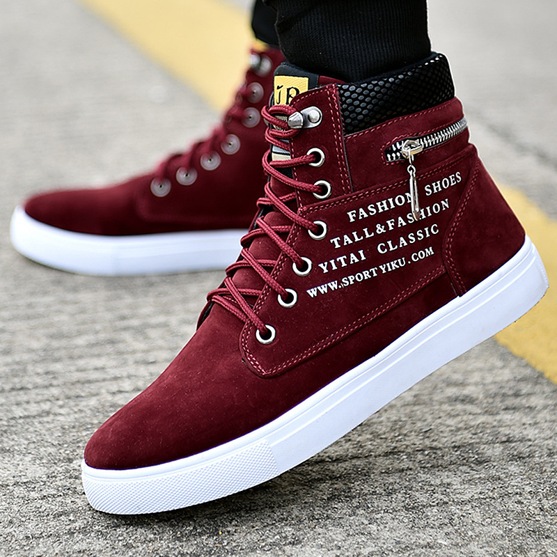 Men's Black High-Top Sneakers  – Streetwear Zipper recenzja i cena