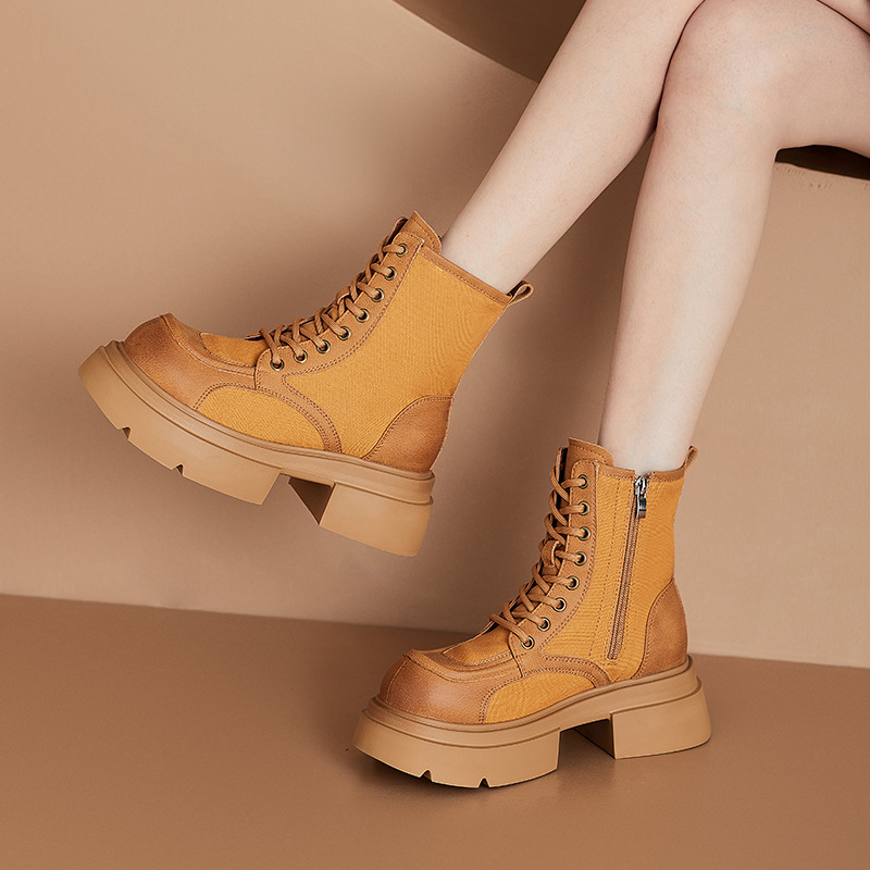 Women Genuine Leather Ankle Bo – Streetwear Zipper recenzja i cena