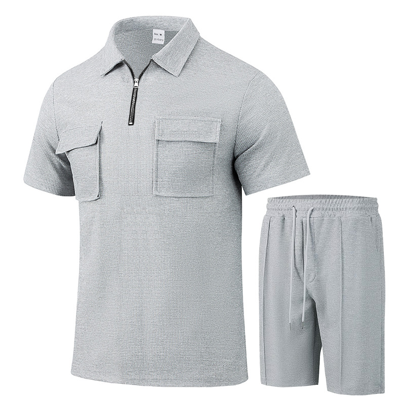Summer Men Sports Polo Suit Sh – Streetwear Zipper recenzja i cena