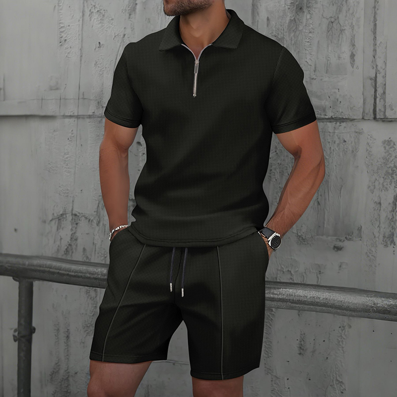 Summer Men Sports Polo Suit Sh – Streetwear Zipper recenzja i cena