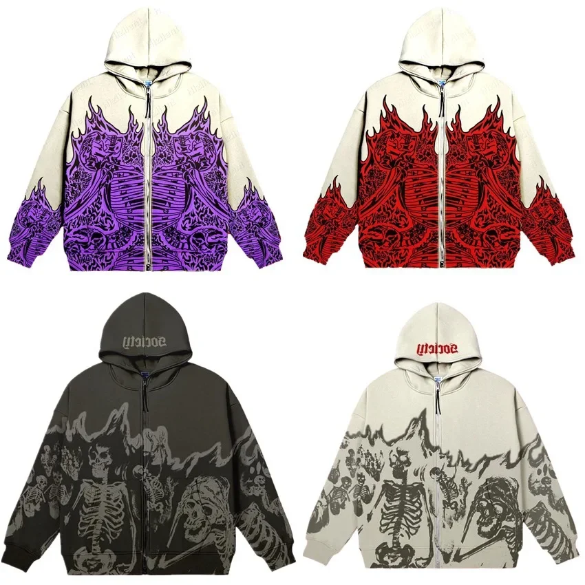 Men Anime Skull Hoodies Women  – Streetwear Brand Y2K recenzja i cena