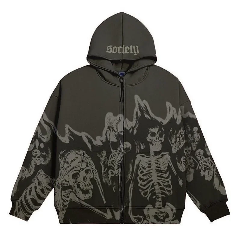 Men Anime Skull Hoodies Women  – Streetwear Brand Y2K recenzja i cena