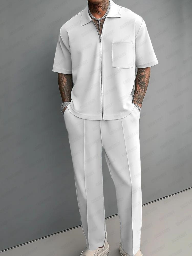 Men 2 Piece Outfits Half Zip P – Streetwear Zipper recenzja i cena