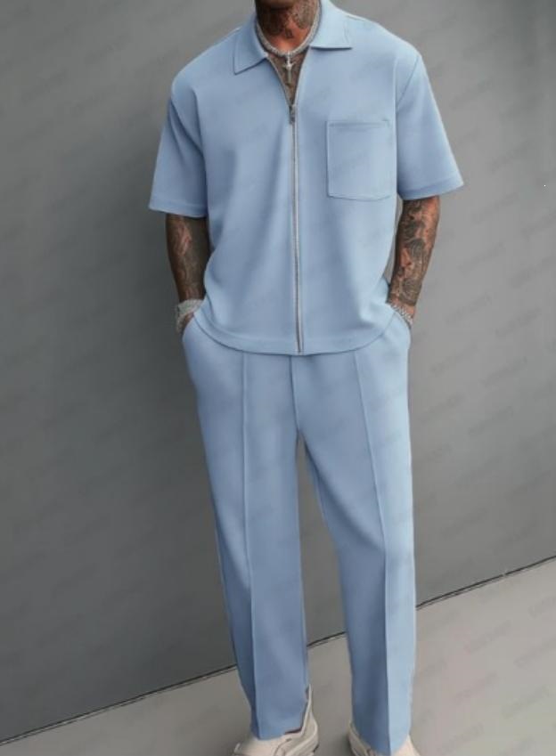 Men 2 Piece Outfits Half Zip P – Streetwear Zipper recenzja i cena